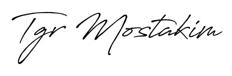 Create a personalized artistic stamp with Tgr Mostakim in Antro_Vectra_Bolder font. Perfect for visual artists, designers, and influencers. Tgr Mostakim signature style 7 images and pictures png