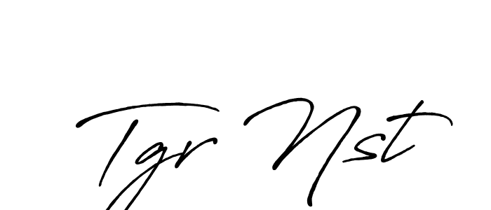 The best way (Antro_Vectra_Bolder) to make a short signature is to pick only two or three words in your name. The name Tgr Nst include a total of six letters. For converting this name. Tgr Nst signature style 7 images and pictures png