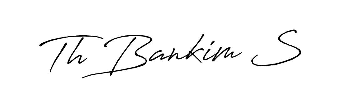 How to make Th Bankim S name signature. Use Antro_Vectra_Bolder style for creating short signs online. This is the latest handwritten sign. Th Bankim S signature style 7 images and pictures png