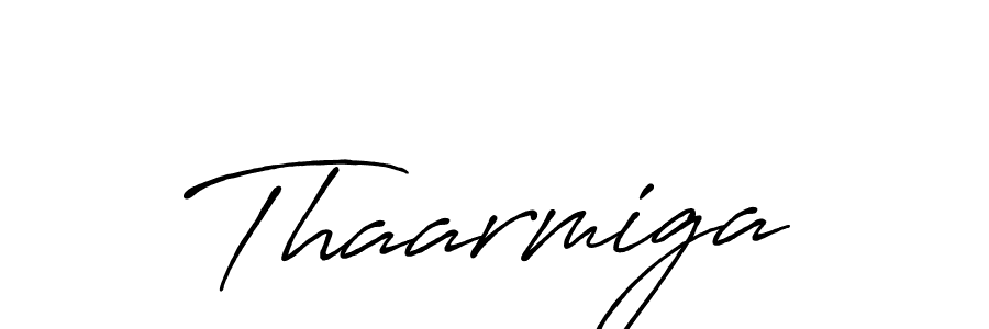 Use a signature maker to create a handwritten signature online. With this signature software, you can design (Antro_Vectra_Bolder) your own signature for name Thaarmiga. Thaarmiga signature style 7 images and pictures png