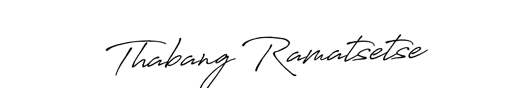 Make a beautiful signature design for name Thabang Ramatsetse. With this signature (Antro_Vectra_Bolder) style, you can create a handwritten signature for free. Thabang Ramatsetse signature style 7 images and pictures png