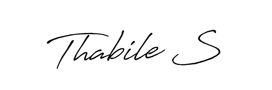 How to make Thabile S name signature. Use Antro_Vectra_Bolder style for creating short signs online. This is the latest handwritten sign. Thabile S signature style 7 images and pictures png