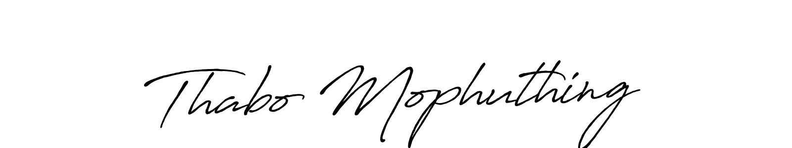 Make a beautiful signature design for name Thabo Mophuthing. With this signature (Antro_Vectra_Bolder) style, you can create a handwritten signature for free. Thabo Mophuthing signature style 7 images and pictures png