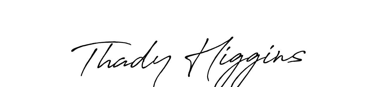 Make a beautiful signature design for name Thady Higgins. With this signature (Antro_Vectra_Bolder) style, you can create a handwritten signature for free. Thady Higgins signature style 7 images and pictures png