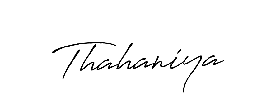 How to make Thahaniya name signature. Use Antro_Vectra_Bolder style for creating short signs online. This is the latest handwritten sign. Thahaniya signature style 7 images and pictures png