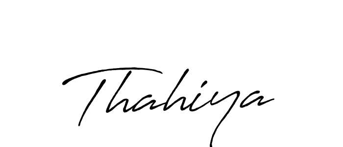 Create a beautiful signature design for name Thahiya. With this signature (Antro_Vectra_Bolder) fonts, you can make a handwritten signature for free. Thahiya signature style 7 images and pictures png