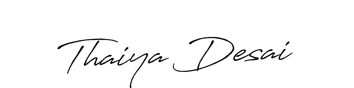 Use a signature maker to create a handwritten signature online. With this signature software, you can design (Antro_Vectra_Bolder) your own signature for name Thaiya Desai. Thaiya Desai signature style 7 images and pictures png