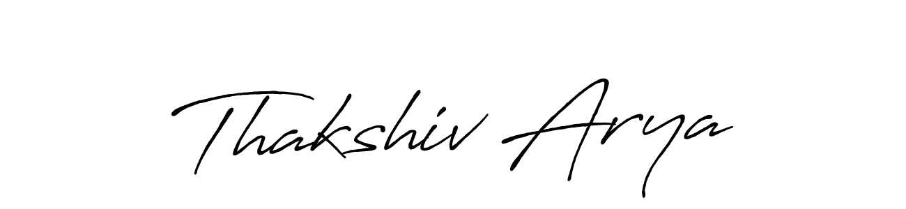 How to make Thakshiv Arya name signature. Use Antro_Vectra_Bolder style for creating short signs online. This is the latest handwritten sign. Thakshiv Arya signature style 7 images and pictures png