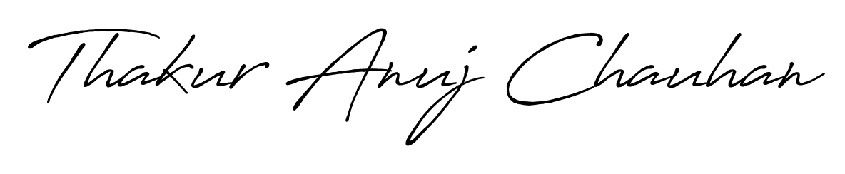Personalize your online presence with Thakur Anuj Chauhan signature rendered in elegant Antro_Vectra_Bolder font. Great for website footers and blogs. Thakur Anuj Chauhan signature style 7 images and pictures png