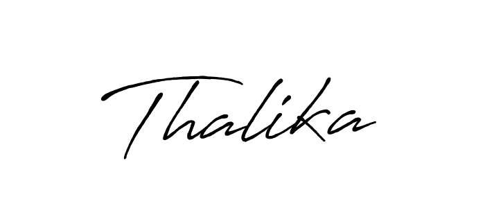 Use a signature maker to create a handwritten signature online. With this signature software, you can design (Antro_Vectra_Bolder) your own signature for name Thalika. Thalika signature style 7 images and pictures png