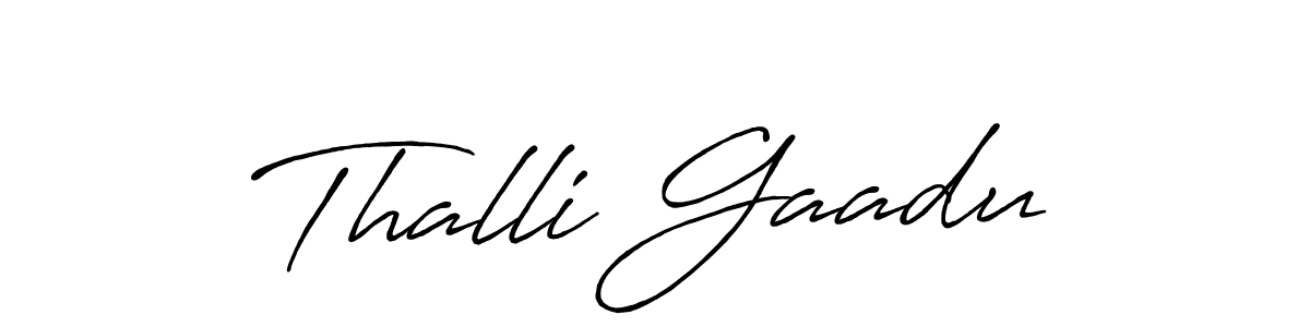 Make a beautiful signature design for name Thalli Gaadu. With this signature (Antro_Vectra_Bolder) style, you can create a handwritten signature for free. Thalli Gaadu signature style 7 images and pictures png