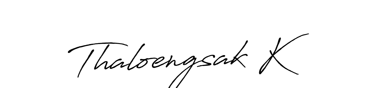 Design your own signature with our free online signature maker. With this signature software, you can create a handwritten (Antro_Vectra_Bolder) signature for name Thaloengsak K. Thaloengsak K signature style 7 images and pictures png
