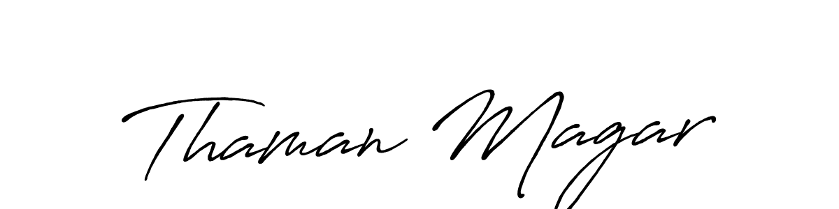 How to make Thaman Magar name signature. Use Antro_Vectra_Bolder style for creating short signs online. This is the latest handwritten sign. Thaman Magar signature style 7 images and pictures png