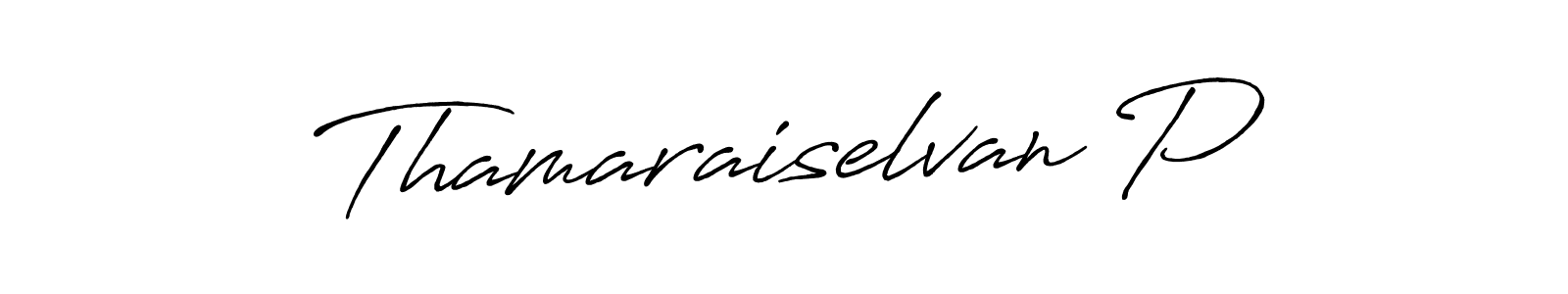 This is the best signature style for the Thamaraiselvan P name. Also you like these signature font (Antro_Vectra_Bolder). Mix name signature. Thamaraiselvan P signature style 7 images and pictures png