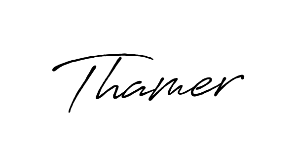 You should practise on your own different ways (Antro_Vectra_Bolder) to write your name (Thamer) in signature. don't let someone else do it for you. Thamer signature style 7 images and pictures png