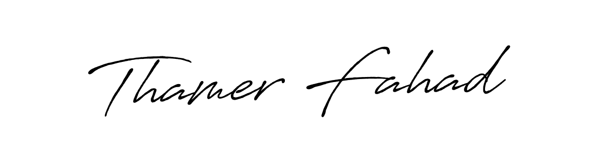 Antro_Vectra_Bolder is a professional signature style that is perfect for those who want to add a touch of class to their signature. It is also a great choice for those who want to make their signature more unique. Get Thamer Fahad name to fancy signature for free. Thamer Fahad signature style 7 images and pictures png