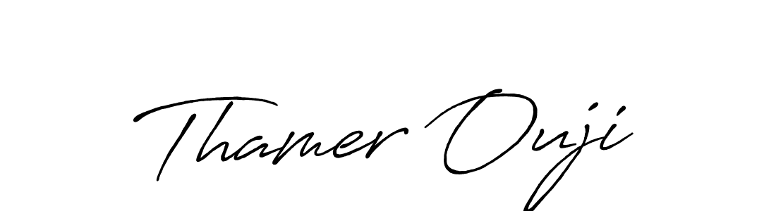 Also we have Thamer Ouji name is the best signature style. Create professional handwritten signature collection using Antro_Vectra_Bolder autograph style. Thamer Ouji signature style 7 images and pictures png