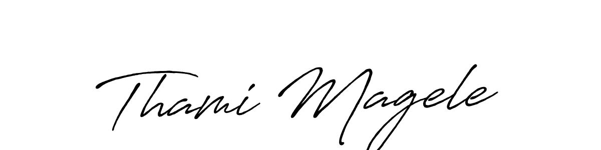 You should practise on your own different ways (Antro_Vectra_Bolder) to write your name (Thami Magele) in signature. don't let someone else do it for you. Thami Magele signature style 7 images and pictures png