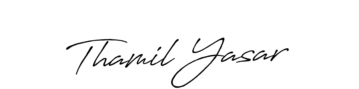 Design your own signature with our free online signature maker. With this signature software, you can create a handwritten (Antro_Vectra_Bolder) signature for name Thamil Yasar. Thamil Yasar signature style 7 images and pictures png