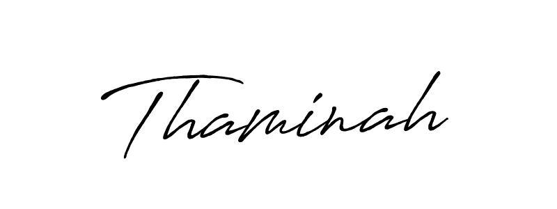 Thaminah stylish signature style. Best Handwritten Sign (Antro_Vectra_Bolder) for my name. Handwritten Signature Collection Ideas for my name Thaminah. Thaminah signature style 7 images and pictures png