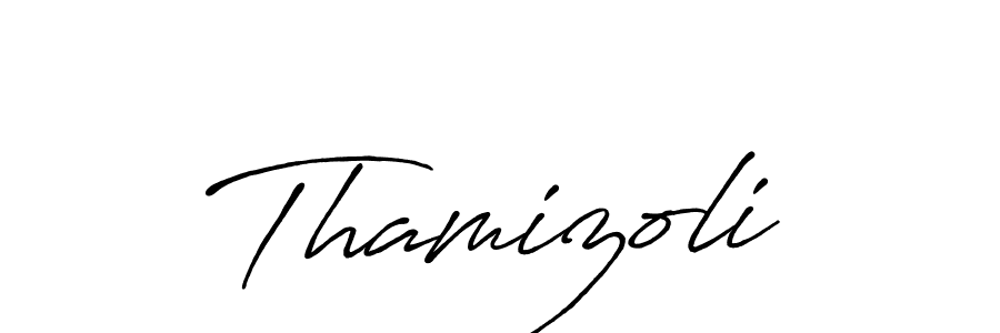 Similarly Antro_Vectra_Bolder is the best handwritten signature design. Signature creator online .You can use it as an online autograph creator for name Thamizoli. Thamizoli signature style 7 images and pictures png