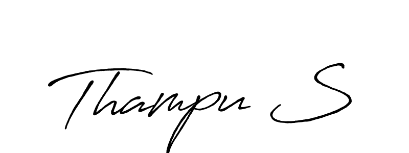 How to make Thampu S name signature. Use Antro_Vectra_Bolder style for creating short signs online. This is the latest handwritten sign. Thampu S signature style 7 images and pictures png