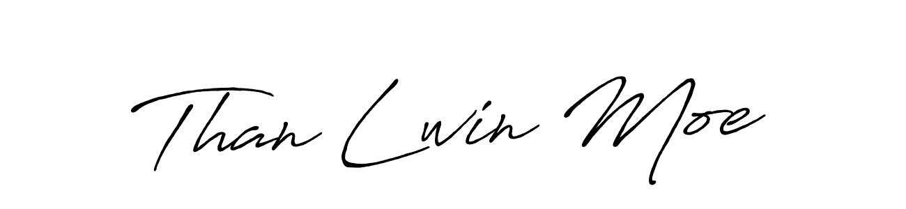 Make a beautiful signature design for name Than Lwin Moe. With this signature (Antro_Vectra_Bolder) style, you can create a handwritten signature for free. Than Lwin Moe signature style 7 images and pictures png