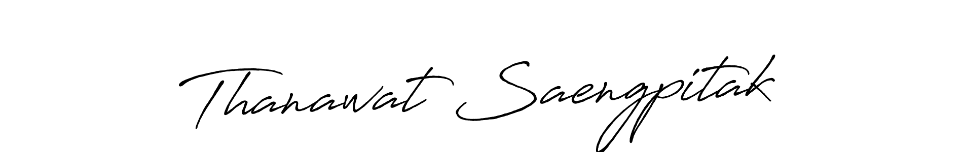 Create a beautiful signature design for name Thanawat Saengpitak. With this signature (Antro_Vectra_Bolder) fonts, you can make a handwritten signature for free. Thanawat Saengpitak signature style 7 images and pictures png