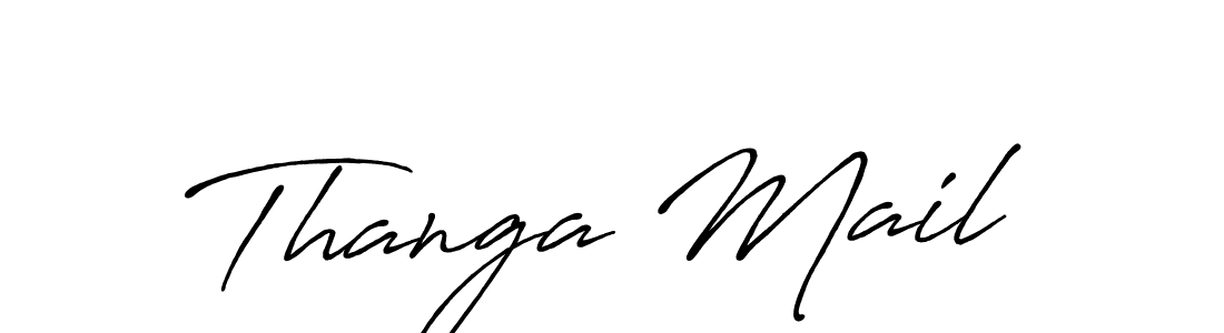 Use a signature maker to create a handwritten signature online. With this signature software, you can design (Antro_Vectra_Bolder) your own signature for name Thanga Mail. Thanga Mail signature style 7 images and pictures png