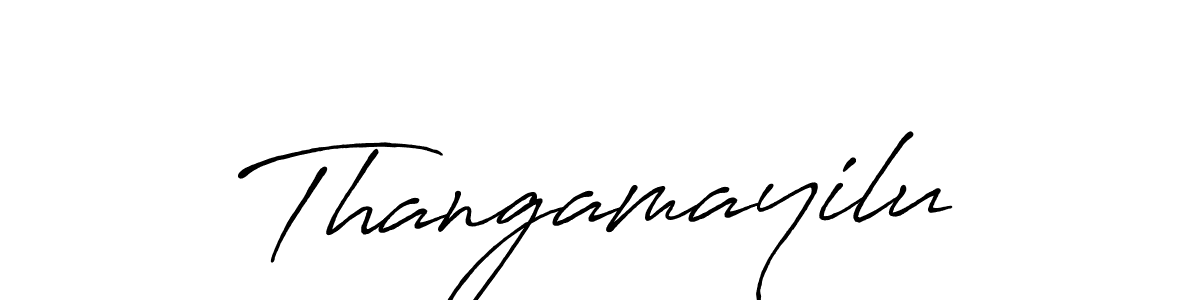 Similarly Antro_Vectra_Bolder is the best handwritten signature design. Signature creator online .You can use it as an online autograph creator for name Thangamayilu. Thangamayilu signature style 7 images and pictures png