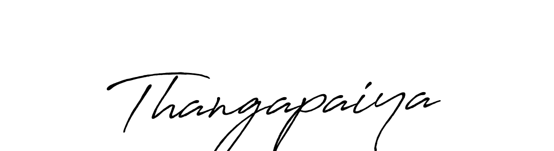 Use a signature maker to create a handwritten signature online. With this signature software, you can design (Antro_Vectra_Bolder) your own signature for name Thangapaiya. Thangapaiya signature style 7 images and pictures png