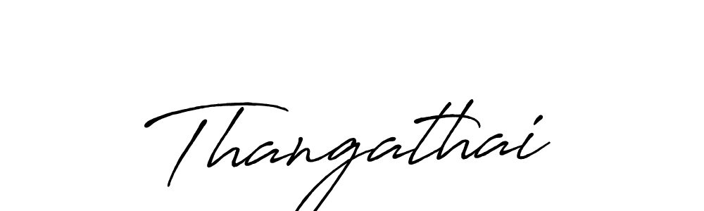 Design your own signature with our free online signature maker. With this signature software, you can create a handwritten (Antro_Vectra_Bolder) signature for name Thangathai. Thangathai signature style 7 images and pictures png