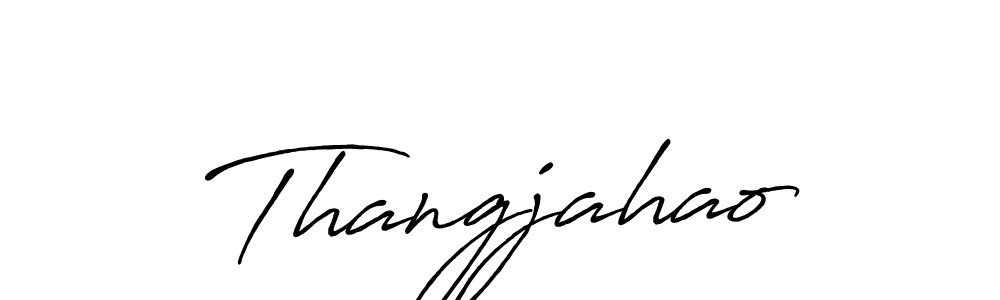 Use a signature maker to create a handwritten signature online. With this signature software, you can design (Antro_Vectra_Bolder) your own signature for name Thangjahao. Thangjahao signature style 7 images and pictures png