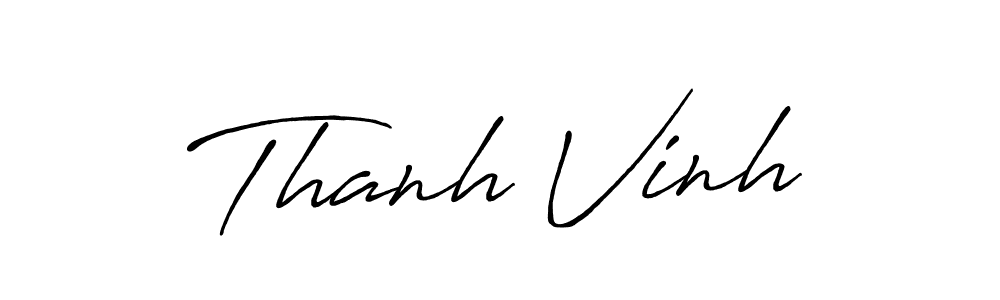 How to make Thanh Vinh name signature. Use Antro_Vectra_Bolder style for creating short signs online. This is the latest handwritten sign. Thanh Vinh signature style 7 images and pictures png