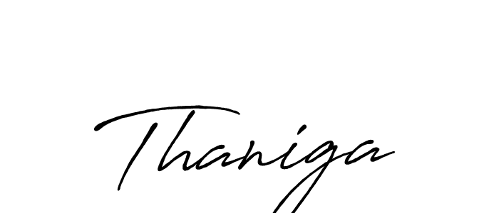 Also we have Thaniga name is the best signature style. Create professional handwritten signature collection using Antro_Vectra_Bolder autograph style. Thaniga signature style 7 images and pictures png