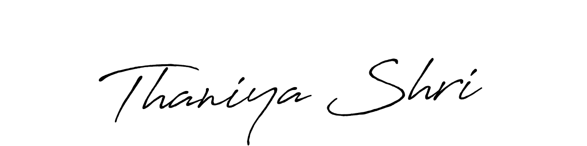 Use a signature maker to create a handwritten signature online. With this signature software, you can design (Antro_Vectra_Bolder) your own signature for name Thaniya Shri. Thaniya Shri signature style 7 images and pictures png