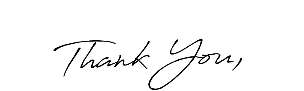 Make a beautiful signature design for name Thank You,. With this signature (Antro_Vectra_Bolder) style, you can create a handwritten signature for free. Thank You, signature style 7 images and pictures png