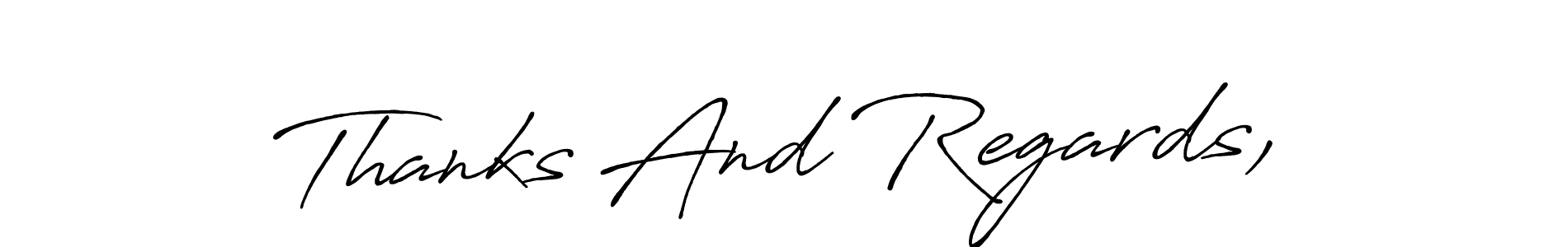 Also You can easily find your signature by using the search form. We will create Thanks And Regards, name handwritten signature images for you free of cost using Antro_Vectra_Bolder sign style. Thanks And Regards, signature style 7 images and pictures png