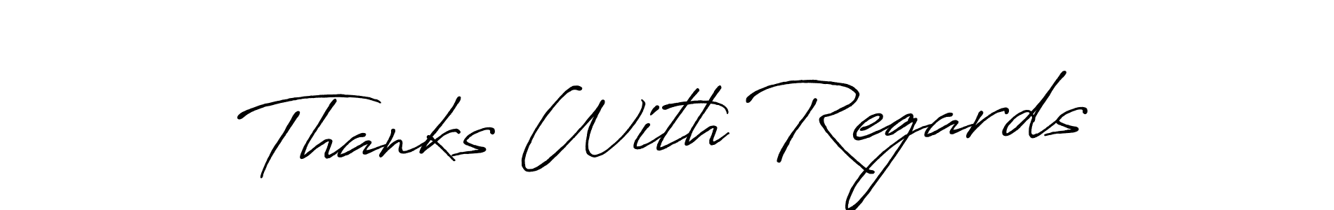 Make a beautiful signature design for name Thanks With Regards. With this signature (Antro_Vectra_Bolder) style, you can create a handwritten signature for free. Thanks With Regards signature style 7 images and pictures png