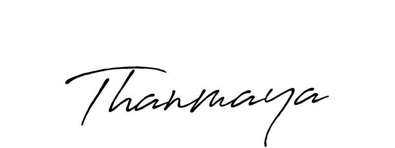 Create a beautiful signature design for name Thanmaya. With this signature (Antro_Vectra_Bolder) fonts, you can make a handwritten signature for free. Thanmaya signature style 7 images and pictures png