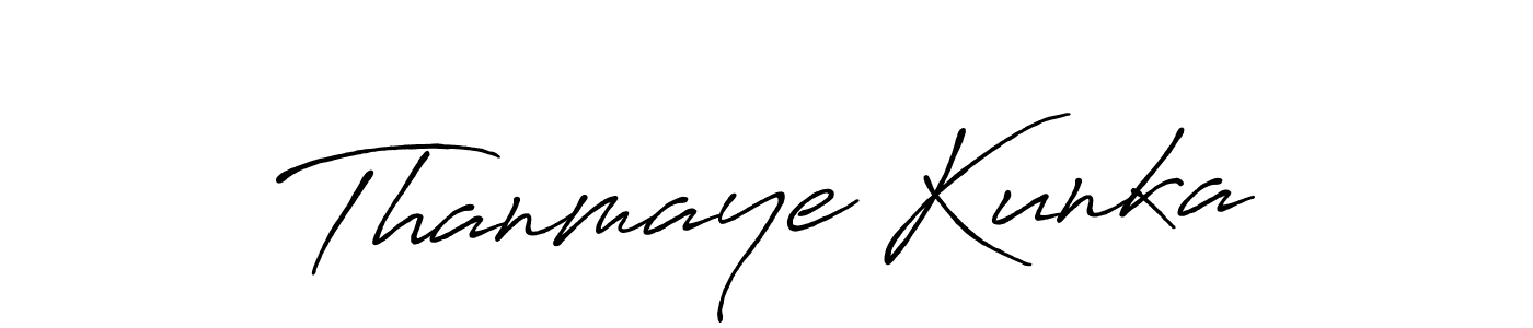 How to Draw Thanmaye Kunka signature style? Antro_Vectra_Bolder is a latest design signature styles for name Thanmaye Kunka. Thanmaye Kunka signature style 7 images and pictures png