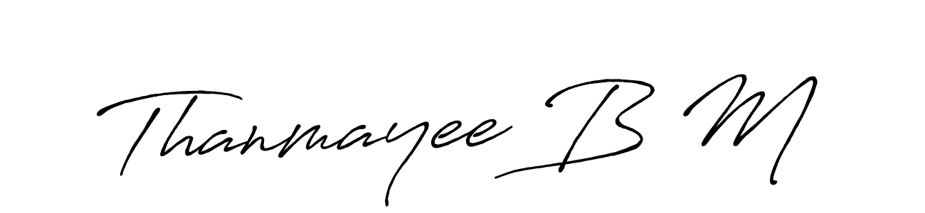 How to Draw Thanmayee B M signature style? Antro_Vectra_Bolder is a latest design signature styles for name Thanmayee B M. Thanmayee B M signature style 7 images and pictures png