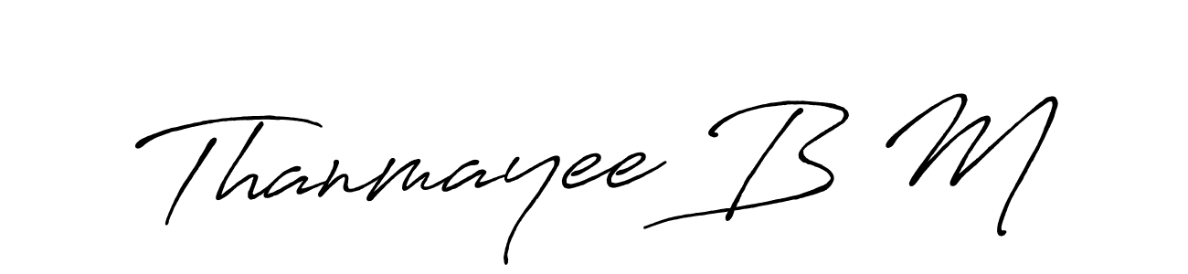 How to Draw Thanmayee B M signature style? Antro_Vectra_Bolder is a latest design signature styles for name Thanmayee B M. Thanmayee B M signature style 7 images and pictures png