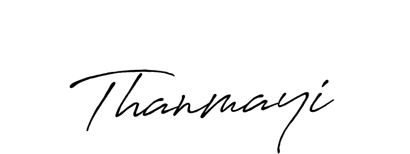 Use a signature maker to create a handwritten signature online. With this signature software, you can design (Antro_Vectra_Bolder) your own signature for name Thanmayi. Thanmayi signature style 7 images and pictures png