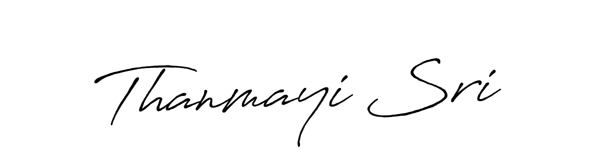 Create a beautiful signature design for name Thanmayi Sri. With this signature (Antro_Vectra_Bolder) fonts, you can make a handwritten signature for free. Thanmayi Sri signature style 7 images and pictures png