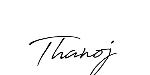Make a beautiful signature design for name Thanoj. With this signature (Antro_Vectra_Bolder) style, you can create a handwritten signature for free. Thanoj signature style 7 images and pictures png