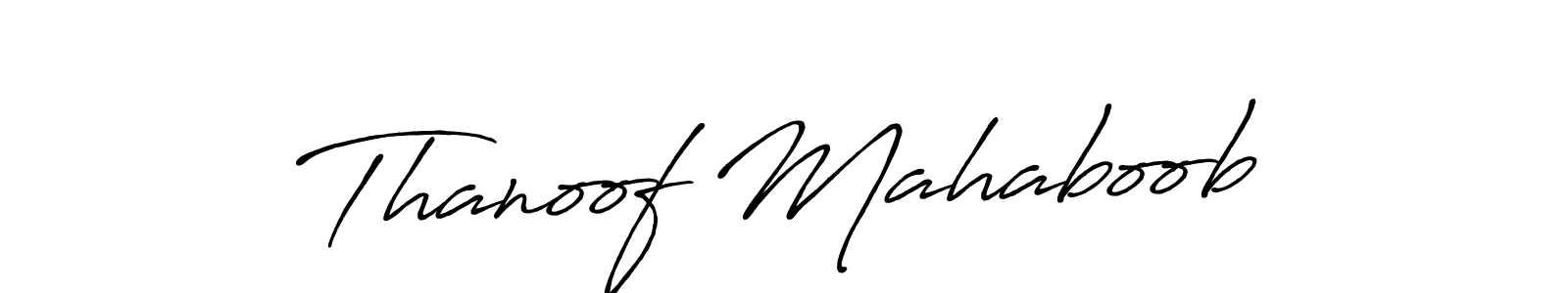 Also You can easily find your signature by using the search form. We will create Thanoof Mahaboob name handwritten signature images for you free of cost using Antro_Vectra_Bolder sign style. Thanoof Mahaboob signature style 7 images and pictures png