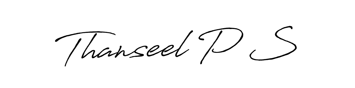 Thanseel P S stylish signature style. Best Handwritten Sign (Antro_Vectra_Bolder) for my name. Handwritten Signature Collection Ideas for my name Thanseel P S. Thanseel P S signature style 7 images and pictures png