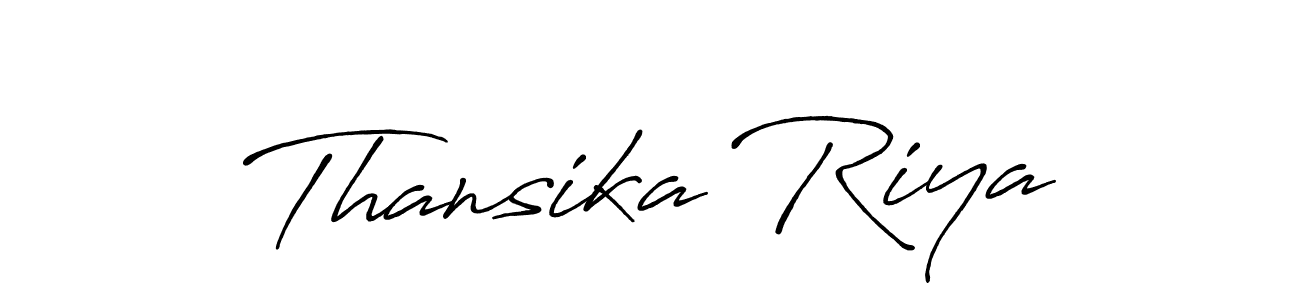 How to make Thansika Riya signature? Antro_Vectra_Bolder is a professional autograph style. Create handwritten signature for Thansika Riya name. Thansika Riya signature style 7 images and pictures png