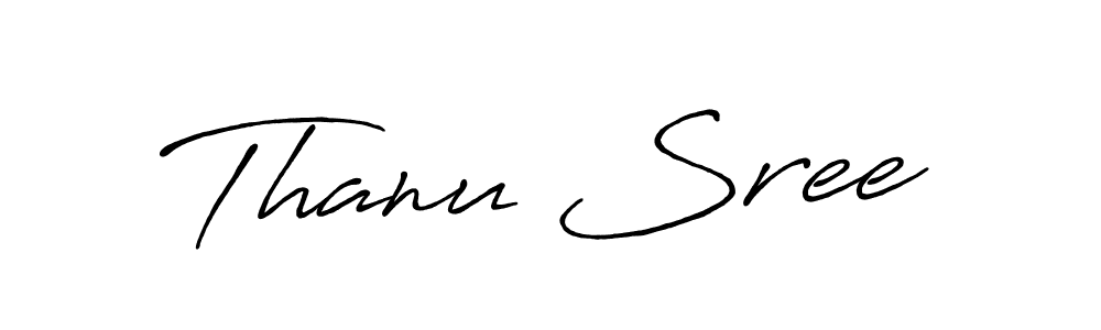 Use a signature maker to create a handwritten signature online. With this signature software, you can design (Antro_Vectra_Bolder) your own signature for name Thanu Sree. Thanu Sree signature style 7 images and pictures png